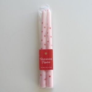 2 New Taper Candles 10 Inch Pink And Red Hearts Valentine's Day Anniversary